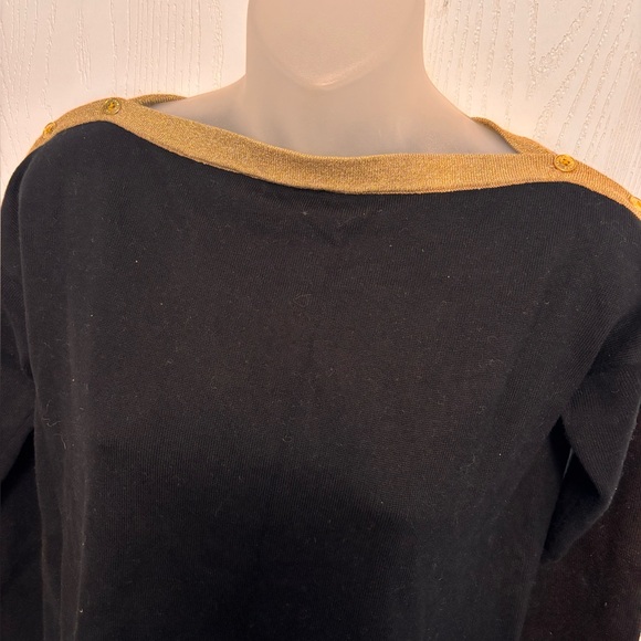 Black gold trim Ralp Lauren knit top - Picture 3 of 14